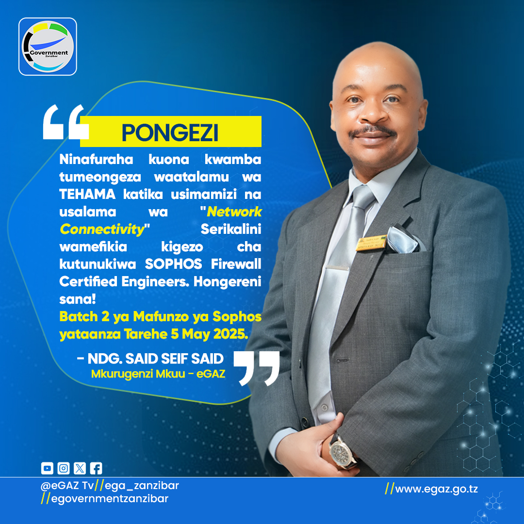 Mamlaka ya Serikali Mtandao Zanzibar - eGAZ (@ega_zanzibar) on Twitter photo 