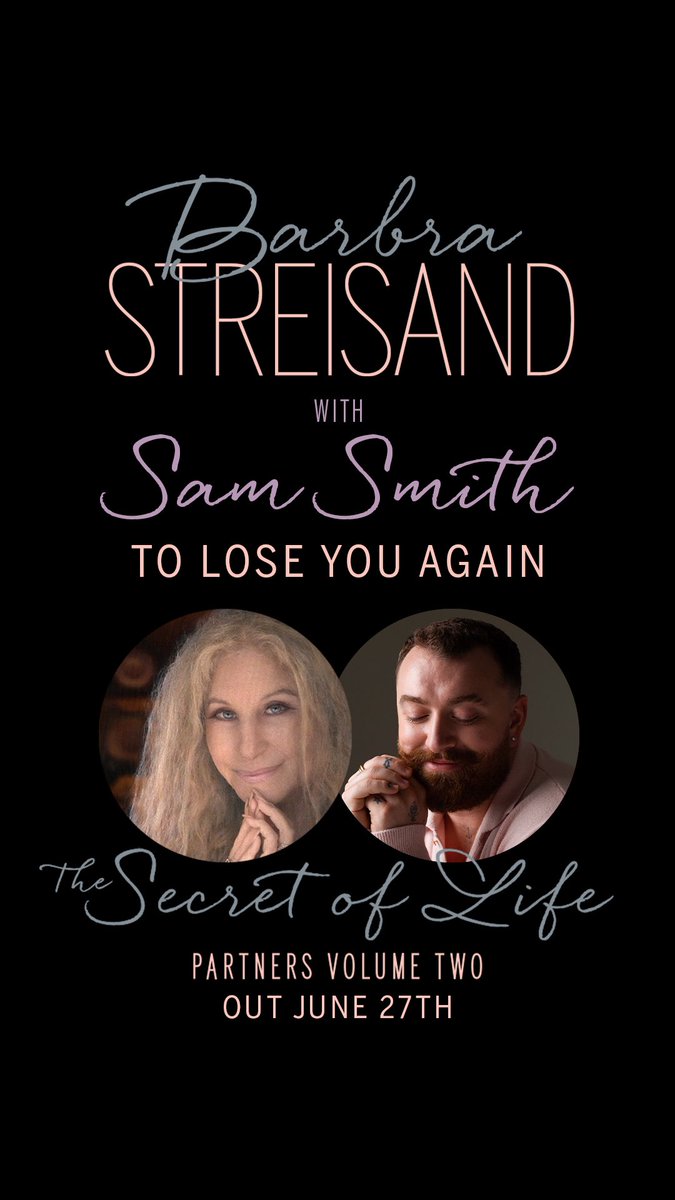 SAM SMITH (@samsmith) on Twitter photo Overjoyed to be part of this beautiful album.
The Secret Life: Partners, Volume Two.
Coming June 27th. <a href="/BarbraStreisand/">Barbra Streisand</a>
barbrastreisand.lnk.to/TSOL_PV2 Overjoyed to be part of this beautiful album.
The Secret Life: Partners, Volume Two.
Coming June 27th. <a href="/BarbraStreisand/">Barbra Streisand</a>
barbrastreisand.lnk.to/TSOL_PV2