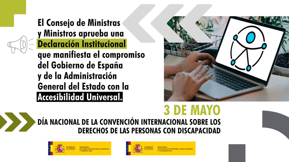 ✅️ El Consejo de Ministros aprueba una Declaración Institucional que expresa el compromiso del Gobierno de España <a href="/desdelamoncloa/">La Moncloa</a> con la Accesibilidad Universal.

Consulta en este enlace el texto también en formatos accesibles 👇

f.mtr.cool/mnbogchcwi