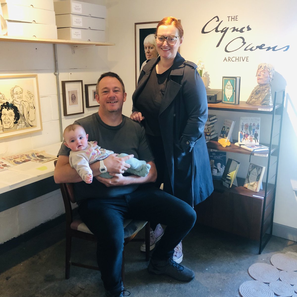 AOwensArchive's tweet image. Really special to welcome Lewis, Agnes’s grandson, to the archive today with partner Kat and Agnes’s great granddaughter, Freya. Lewis was really generous in allowing our @sgsah researcher, @laurzzs, to interview and map his memories of Agnes as a much loved grandmother ❤️