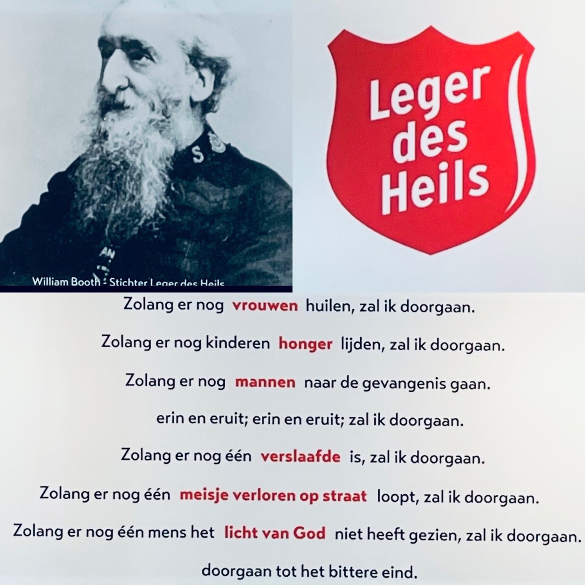 Maarten van Ooijen (@maartenooijen) on Twitter photo Onze missie voor iedereen zichtbaar.
Wat een heldere opdracht. Ruim 150 jaar later nog minstens zo relevant.
Op de muur bij <a href="/Legerdesheils/">Leger des Heils</a> #jeugdbescherming en #reclassering. Onze missie voor iedereen zichtbaar.
Wat een heldere opdracht. Ruim 150 jaar later nog minstens zo relevant.
Op de muur bij <a href="/Legerdesheils/">Leger des Heils</a> #jeugdbescherming en #reclassering.