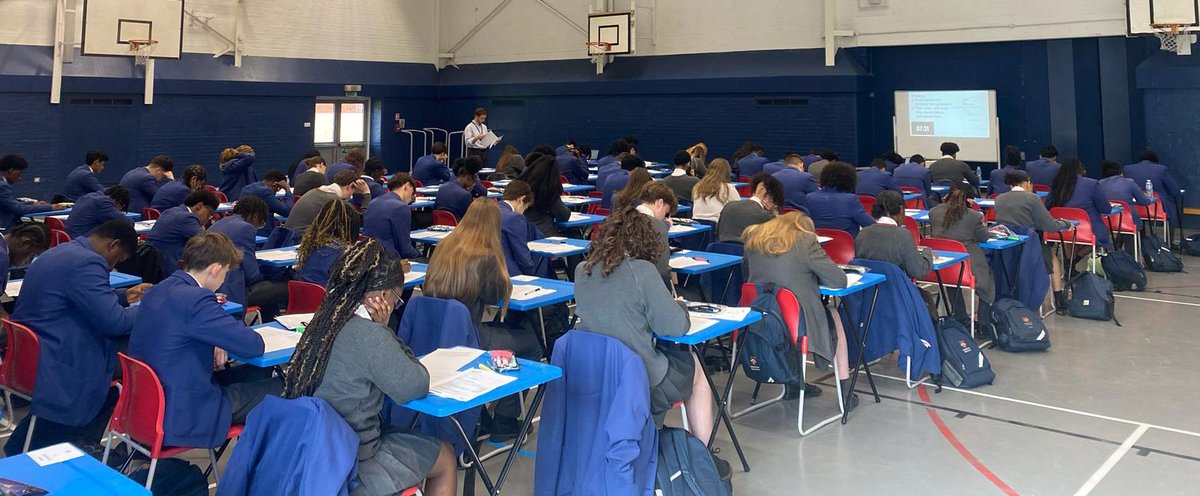 Year 11 working brilliantly in their English Language Walking Talking mock this morning.