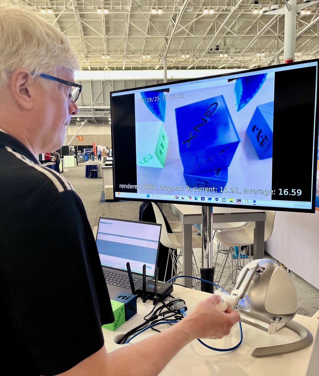 MedAcuity's tweet image. We’re live at #DeviceTalksBoston &amp;amp; #RSE25!
Visit Booth 700 to try our teleoperation demo—control a robotic arm with real-time haptics.
Powered by #RTIConnext + #QNX, it’s the future of intelligent MedTech.
🔗 lnkd.in/efZMJKZy
#MedTech #AI #RemoteSurgery #SurgicalRobotics