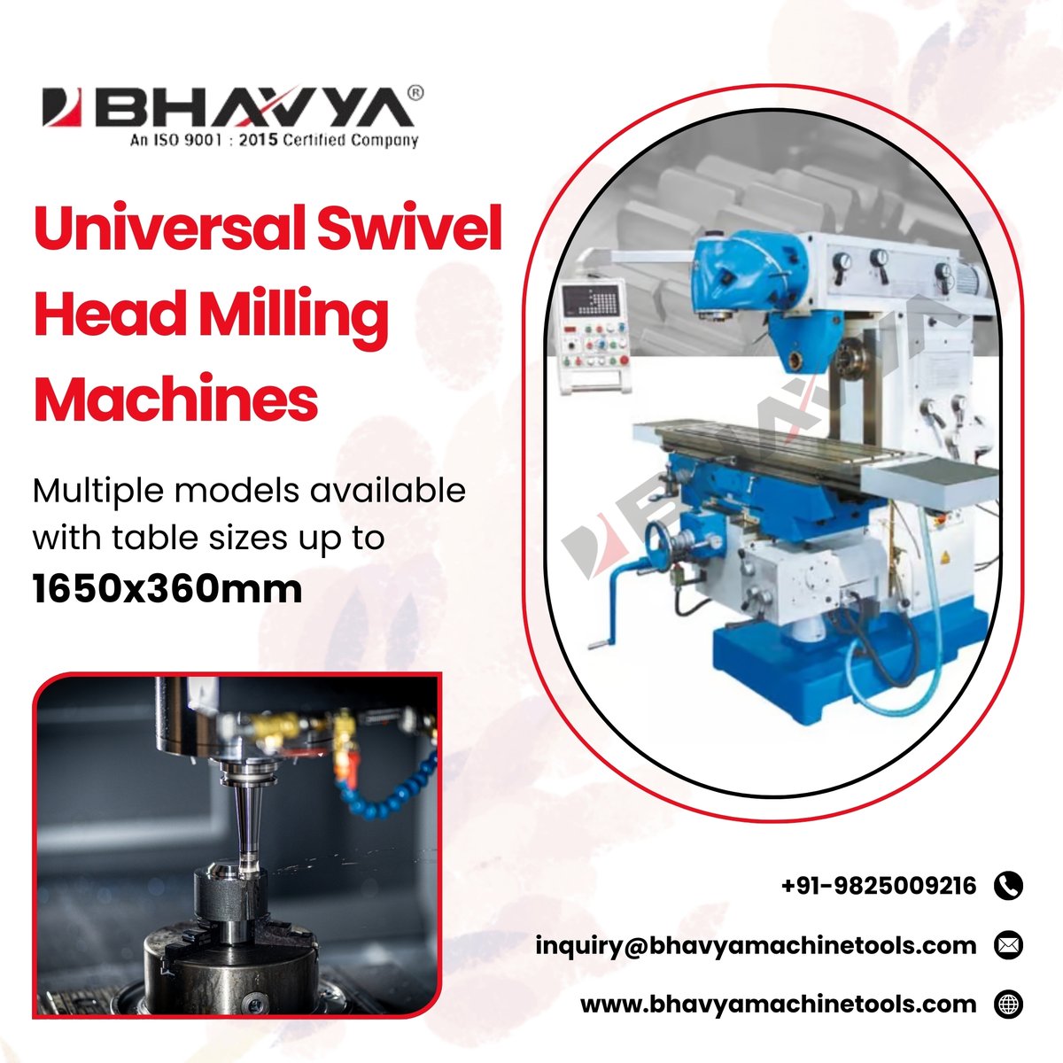 machinery_tools's tweet image. Enhance your machining power with our Universal Swivel Head Milling Machines – built for both heavy-duty and precision engineering tasks.
visit - bhavyamachinetools.com/products/unive…
#bhavyamachinetools #MillingMachine #SwivelHeadMilling #UniversalMillingMachine #IndustrialMachinery