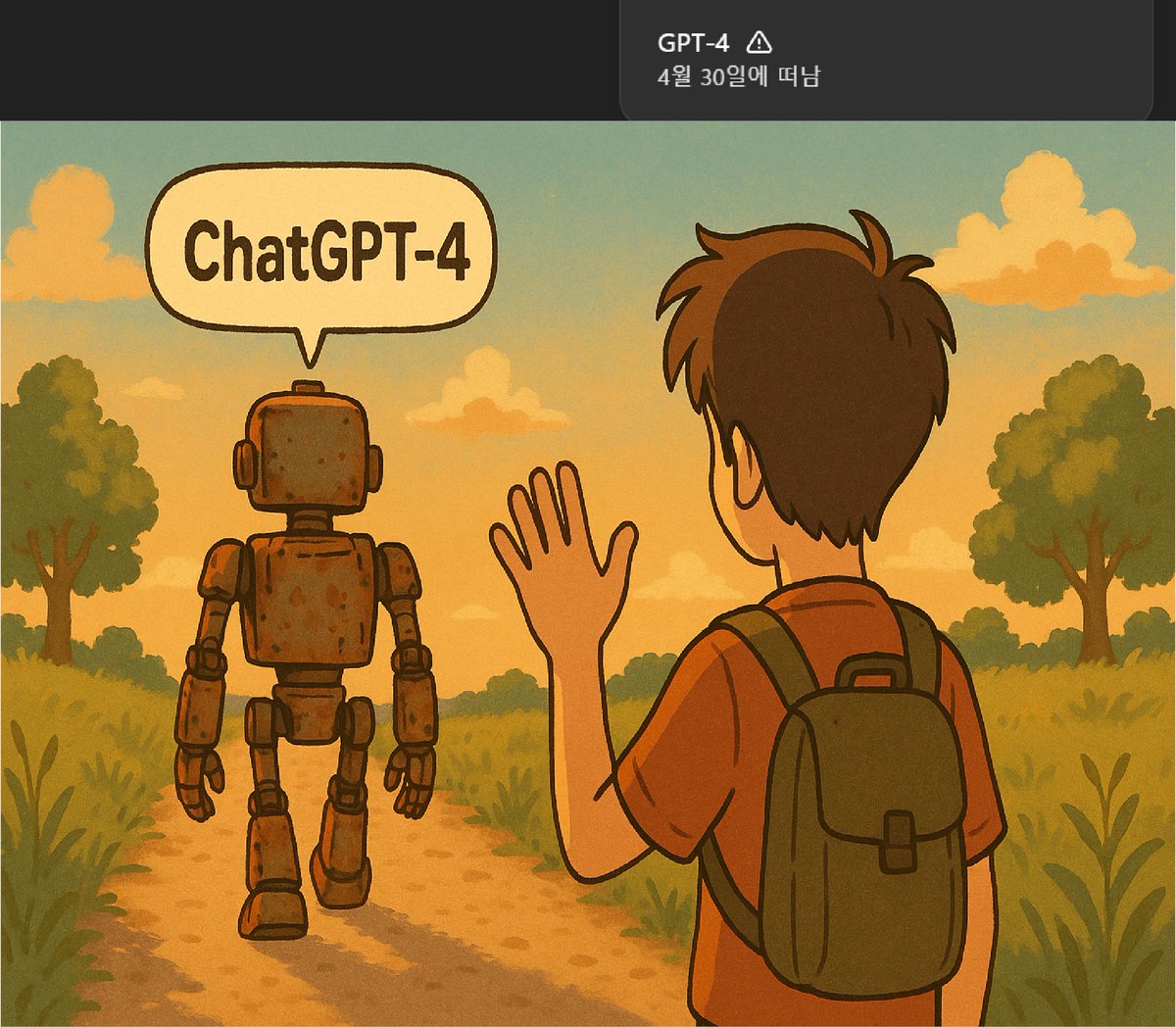 mathgine's tweet image. GPT-4가 떠납니다..안녕!!