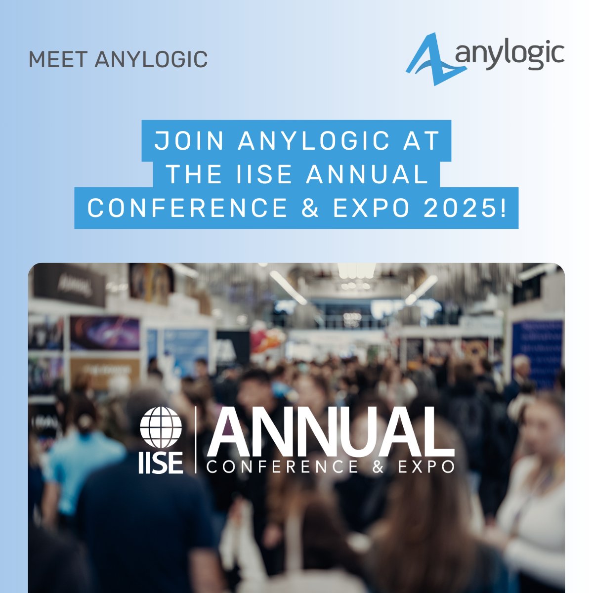 AnyLogicCo's tweet image. Join AnyLogic at the IISE Annual Conference & Expo 2025! Stop by our booth and don’t miss our live demo to get a closer look at AnyLogic in action.
🔗 Learn more about the conference: iise.org/Annual/
#IISE2025 #AnyLogic #SimulationModeling