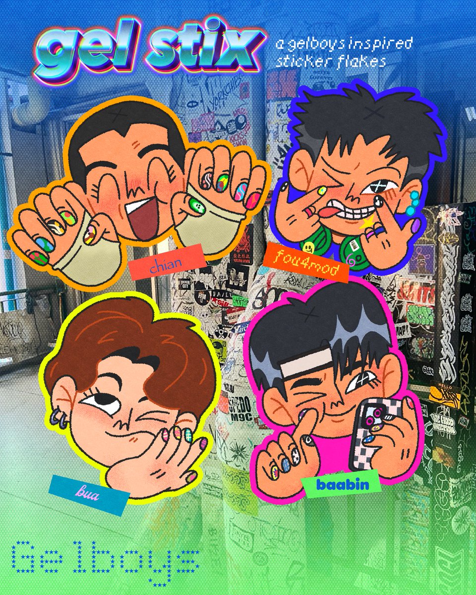 gel stix: a gel boys inspired sticker flakes 🌀✨🐜💅💓