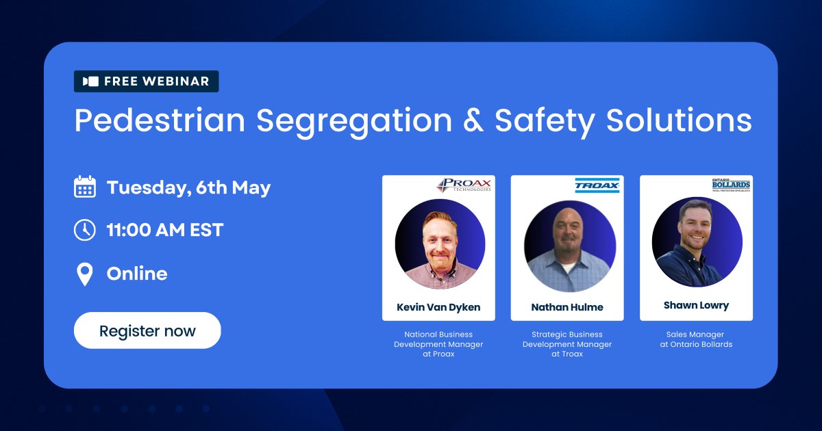 ProaxTech's tweet photo. 🚨 Free Webinar Alert – May 6 @ 11AM EST
Learn how to reduce risks &amp; protect workers in high-traffic spaces with safety insights from Proax, @Troax &amp; Ontario Bollards

📍 Join online or in Mississauga
🔗 Register: https://t.co/uqIt2wTcV8 https://t.co/z4ICCl5y4i