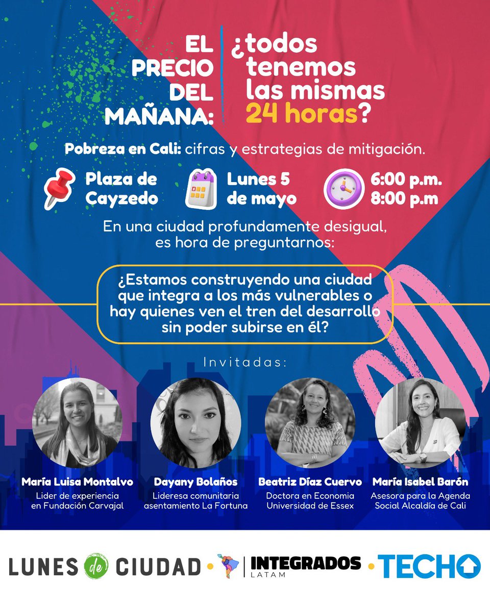 En <a href="/LunesdeCiudad/">#LunesDeCiudad</a> llevamos un par de meses hablando de visión y ordenamiento del territorio, y llegó la hora de hablar de un tema denso: La Pobreza y la Desigualdad basada en el Informe de Pobreza Multimensional que acaba de publicar <a href="/DANE_Colombia/">DANE Colombia</a>