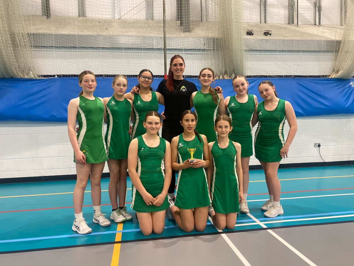 TrinityAcademyH's tweet image. Champions! 🏆  Our Year 7 netball team are now Calderdale Netball Champions after beating NHGS 10 - 4 , capping off an incredible season in which they have  remained unbeaten all year! 💚
Congratulations to the team and Miss Studholme for bringing home the trophy! 💚🏆💚 TeamTAH