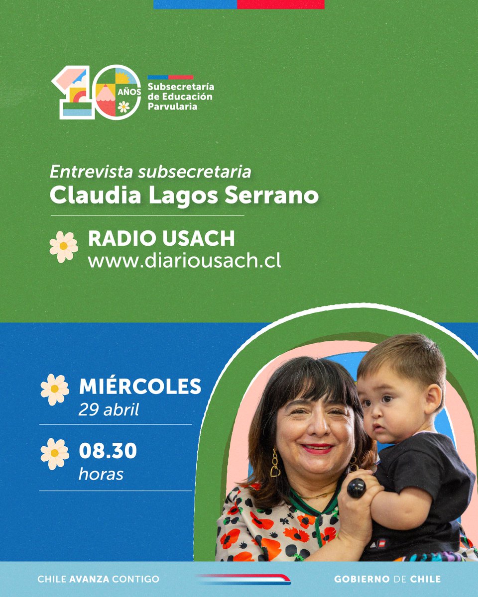 SubEducParv's tweet photo. Subse Claudia Lagos conversa en @RadioUSACH sobre los alcances del proyecto que moderniza la Educación Parvularia, recientemente aprobado. ¡Una transformación clave para fortalecer el primer nivel educativo en Chile y parte de la Agenda #SalaCunaParaChile!
https://t.co/p5yNLo5Lvh https://t.co/MH6UfGpaG7