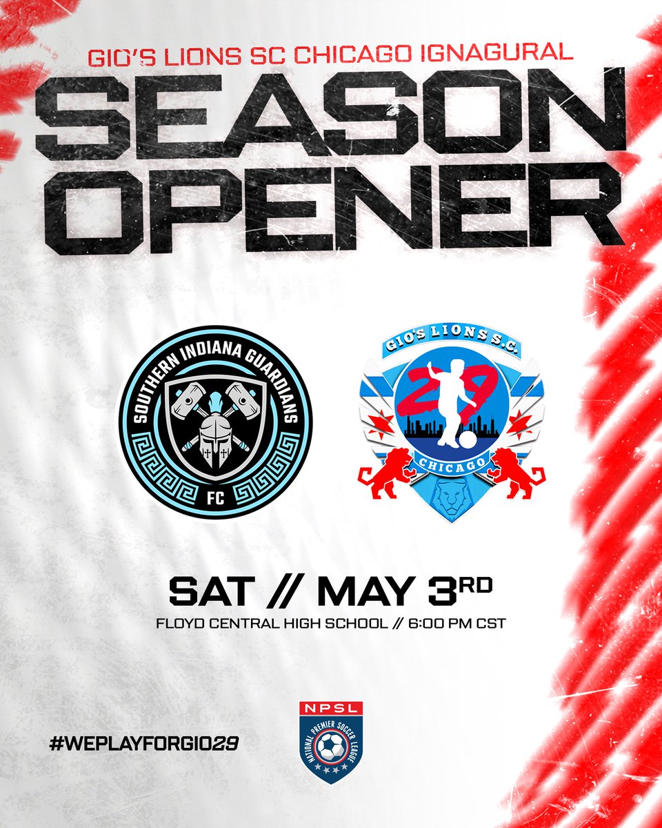 Get pumped for an exhilarating season opener this Saturday! It’s an away game, and I can’t wait to share the link so we can cheer for our team together. Let’s show our support and make some noise for the Gios! Let’s go!

#weplayforgio29 #chicago #NPSL #tier1