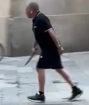 RadioGenoa's tweet photo. Usual knife-wielding suspect hunts Spaniards in Barcelona, ​​wounding at least one. This is Ursula von der Leyen's Europe. https://t.co/QTj4FBS4IY