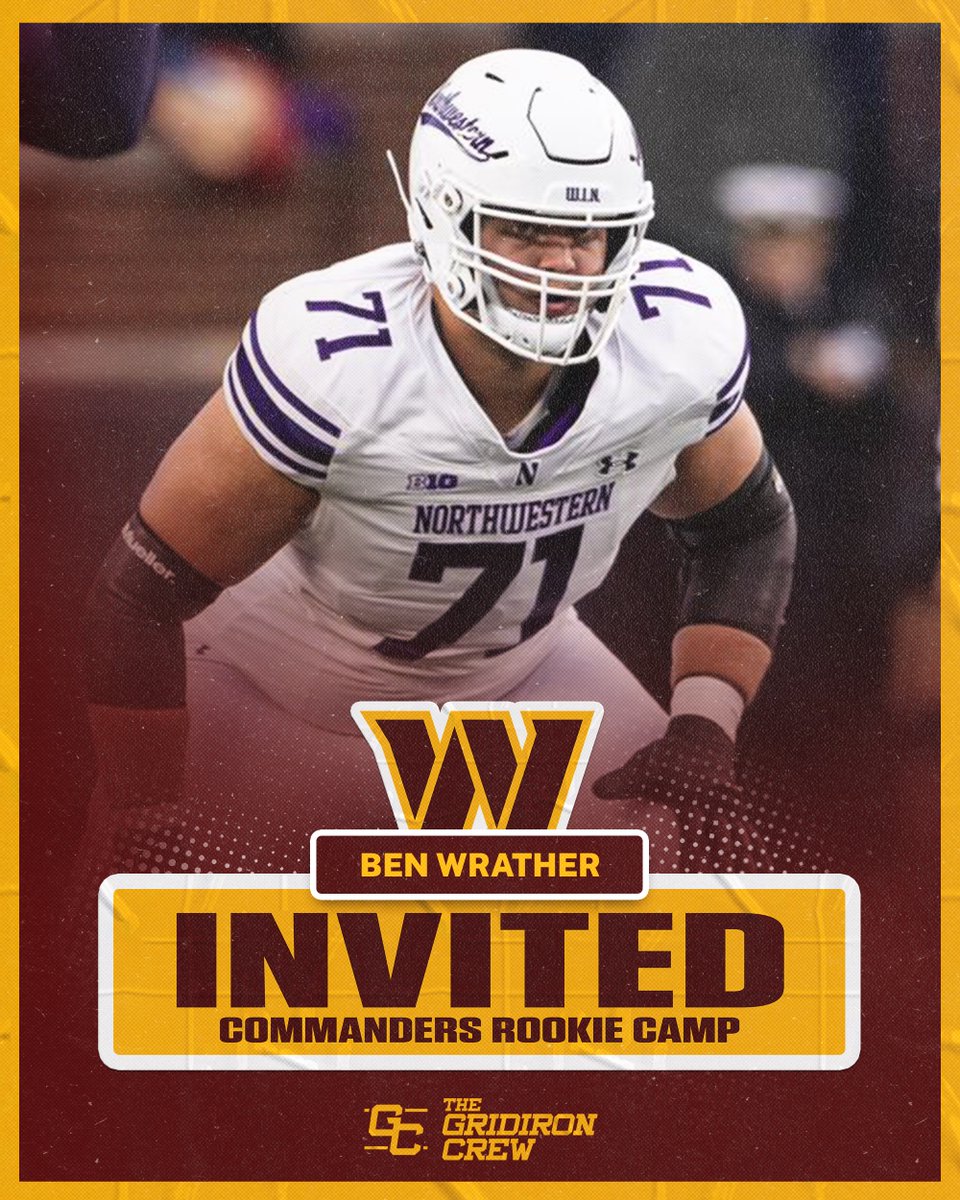 Excited to announce #TGCathlete Ben Wrather has been invited to Rookie Camp with the Washington Commanders.

#thegridironcreww #NFL #NFLDraft #RaiseHail