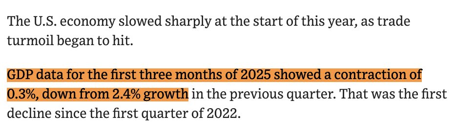 StatisticUrban's tweet photo. 🚨America's first quarter with Trump delivers -0.3% GDP growth, down from 2.4% growth the prior quarter. https://t.co/ycppH1dxl4