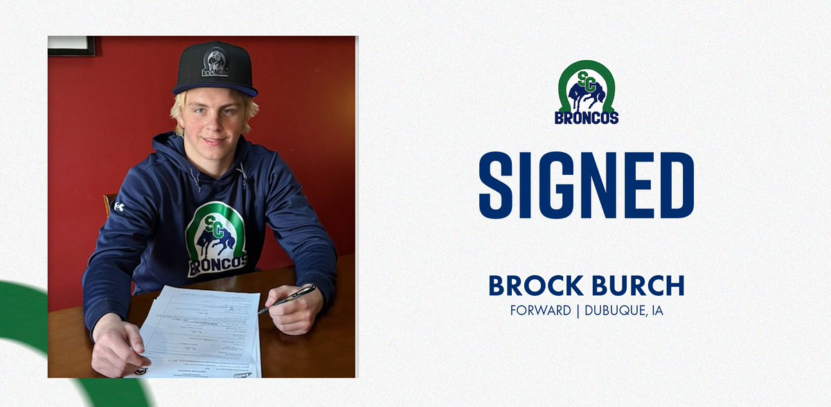 SCBroncos's tweet photo. ✍ Signing News ✍

The Swift Current Broncos are proud to announce that Brock Burch (Dubuque, IA) has signed a WHL Scholarship &amp; Development Agreement.

The entire Broncos organization would like to welcome Brock and his family to Swift Current. 

https://t.co/mxNIr2bR1E https://t.co/RPUFcp7jhp