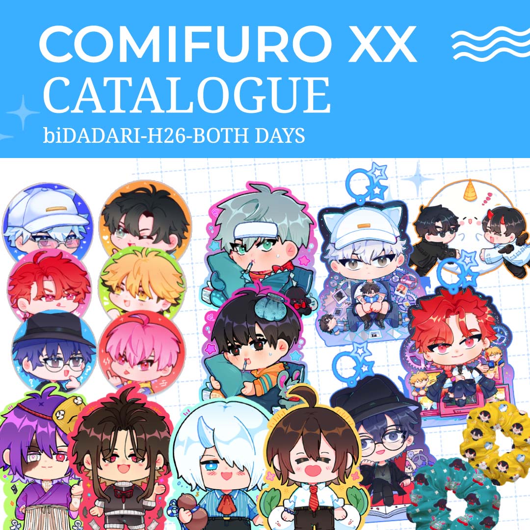 PO For #CFXX is Open! ✨✨
From 30 April-06 May 2025
H26(Both days)

📩Pick Up: forms.gle/CQrpXEZph9NN1D…
📪Mail order: forms.gle/aS3b4yXYnT8BMb…
📗Tokopedia: tokopedia.com/chranartspace

(Share and Like Appreciated!!) ❤️❤️
 #Comifuro20 #comifuro20catalogue #ORV #yohaji 
 #ALNSTG