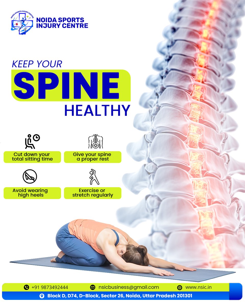 nsicglobal's tweet photo. Your spine is your support system — take care of it before it gives out! 
Stay strong, stay upright — keep your spine healthy with NSIC. 
#SpineCare #HealthyBack #NoidaSportsInjuryCentre #PostureMatters #BackPainRelief https://t.co/mwzqNBt66w