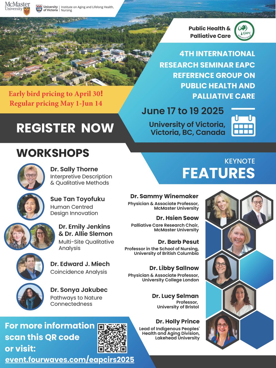 Equity in Palliative Approaches to Care (ePAC) (@access2care) on Twitter photo 📝Workshop highlight📝
<a href="/ekjenkins/">Emily Jenkins</a> & <a href="/AllieSlemon/">Allie Slemon</a>
Conducting multisite qualitative analysis (MSQA): A primer (June 19, 3:30-5pm PDT)
Registration, speaker, and schedule info: event.fourwaves.com/eapcirs2025
Today (April 30) is the last day for early bird rates!🐦 📝Workshop highlight📝
<a href="/ekjenkins/">Emily Jenkins</a> & <a href="/AllieSlemon/">Allie Slemon</a>
Conducting multisite qualitative analysis (MSQA): A primer (June 19, 3:30-5pm PDT)
Registration, speaker, and schedule info: event.fourwaves.com/eapcirs2025
Today (April 30) is the last day for early bird rates!🐦
