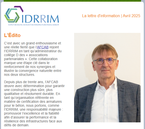 #InfoIDRRIM Consultez la Lettre d'info de l'
<a href="/IDRRIM/">IDRRIM</a> – Avril 2025 idrrim.com/newsletter/117…

👉Édito de Eric Caniac de l'AFCAB
👉Webinaire | Inscrivez vos infrastructures dans les transitions #PacteIDRRIM 
👉 Note "Assurer la résilience de la route"

#infrastructures #mobilité