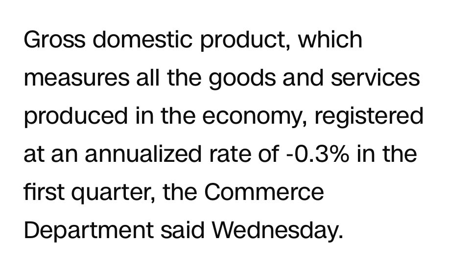 It’s hard to imagine that 2Q25 won’t be worse.  

Which means the Trump recession has already begun.
cnn.com/2025/04/30/eco…