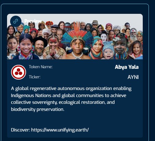 UNITYSEED's tweet photo. @MMCrypto Indigenous wisdom + blockchain = The Golde Age. Join the Abya Yala DAO (AYNI) live in Raydium! 💚✨

https://t.co/2l3rzQMWoH https://t.co/zKlt0c2JsK