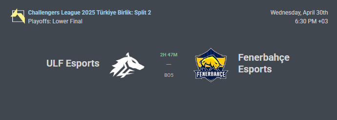 match day vs <a href="/ULFesports_GG/">ULF Esports</a>