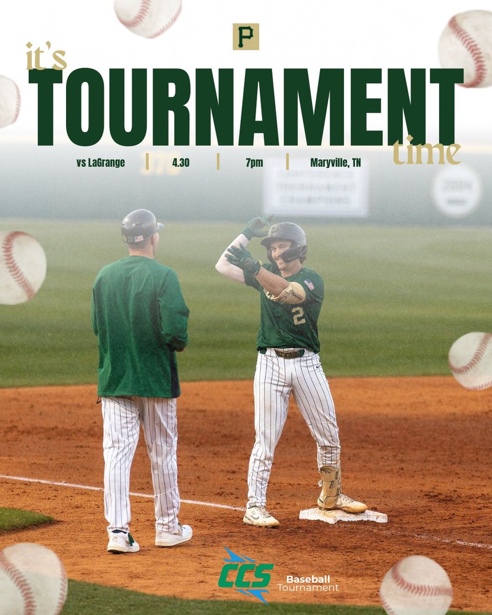 It’s tournament time! The Lions will face the Panthers of LaGrange College in the opening round of the CCS Tournament. 

🆚 LaGrange 
⏰7pm 
📍Maryville, TN 
📺 team1sports.com/maryvillescots/