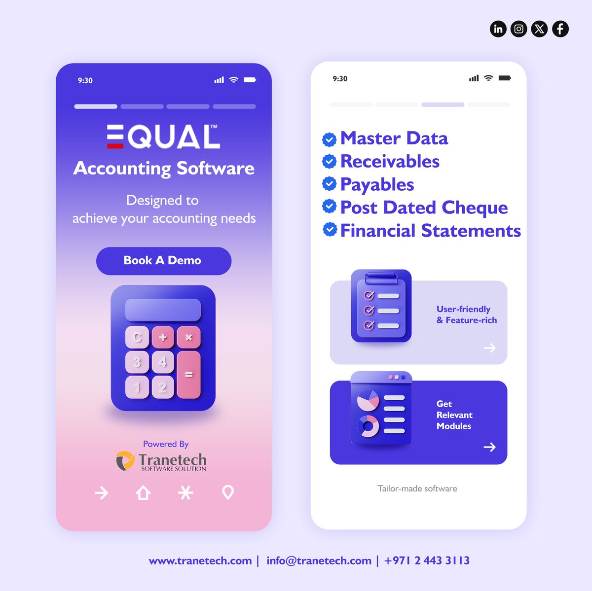Tranetech Solutions (@tranetech_uae) on Twitter photo EQUAL Accounting Management is a user-friendly business accounting and payroll system specifically designed to achieve your unique accounting needs.
Visit https: tranetech.com/equal-accounti…
Contact Us:
Abu Dhabi Branch:
📞02 443 3113
✉️ info@tranetech.com EQUAL Accounting Management is a user-friendly business accounting and payroll system specifically designed to achieve your unique accounting needs.
Visit https: tranetech.com/equal-accounti…
Contact Us:
Abu Dhabi Branch:
📞02 443 3113
✉️ info@tranetech.com