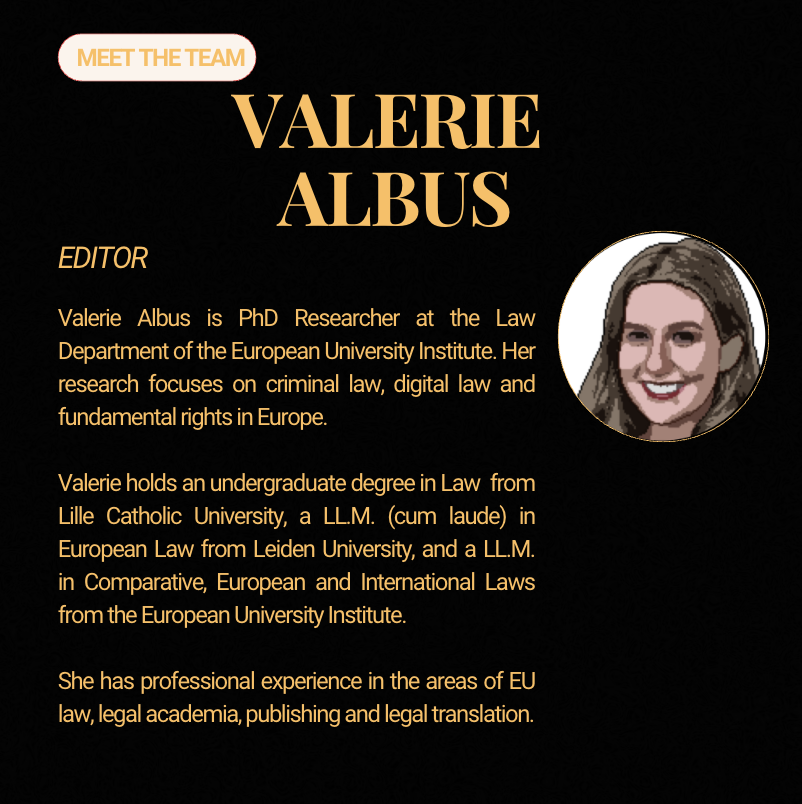 ⭐ 'Meet the team' ⭐ 
Today center stage is given to Valerie Albus , The Digital Constitutionalist Editor.