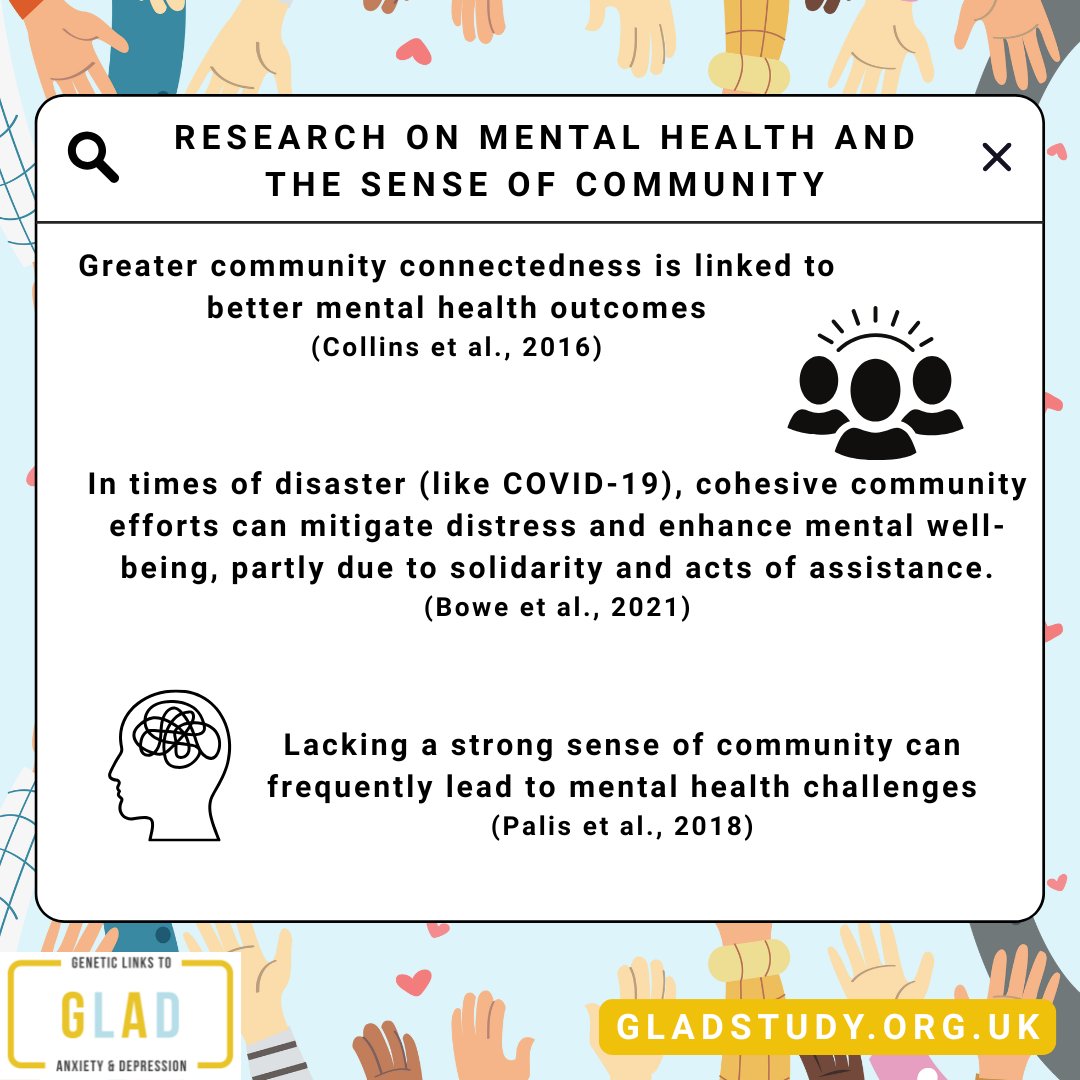 GLADStudy (@gladstudy) on Twitter photo Research shows that a strong sense of community boosts mental well-being!
Connection and support reduce stress and improve happiness.
Let’s nurture our communities! 💙 <a href="/mentalhealth/">Mental Health Foundation</a>
gladstudy.org.uk Research shows that a strong sense of community boosts mental well-being!
Connection and support reduce stress and improve happiness.
Let’s nurture our communities! 💙 <a href="/mentalhealth/">Mental Health Foundation</a>
gladstudy.org.uk
