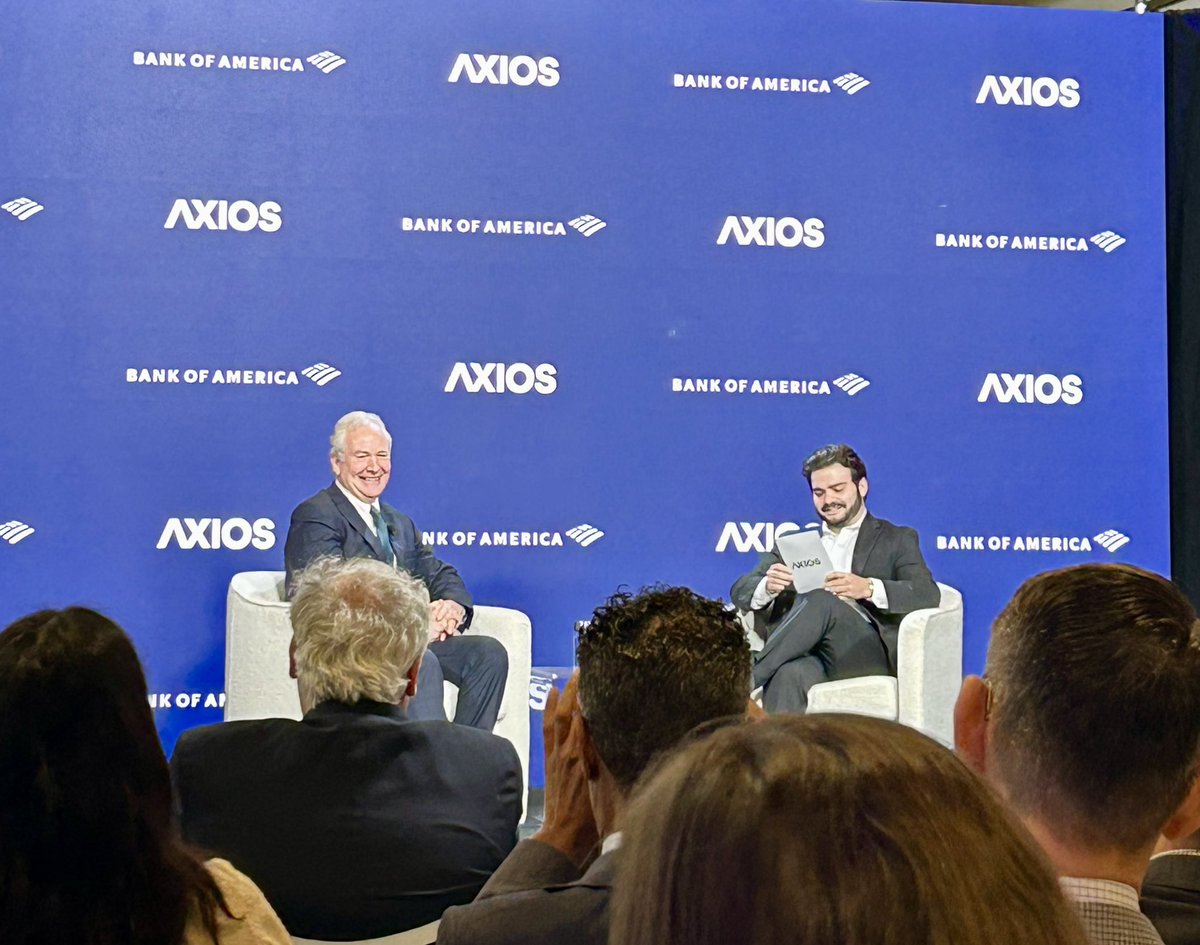 .<a href="/stephen_neukam/">Stephen Neukam</a> opens his convo with <a href="/ChrisVanHollen/">Senator Chris Van Hollen</a> by asking, “Been on any interesting trips lately?” #AxiosEvents