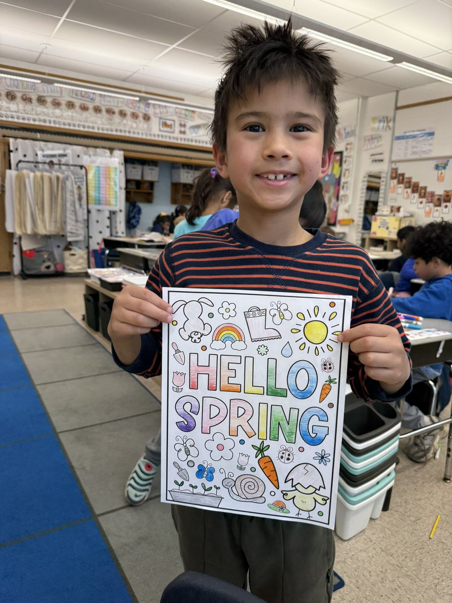 First graders are so excited for spring 🌸🌼🌻🌈☀️🦋🐸
