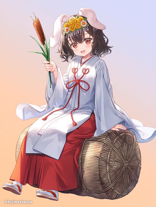 鈴仙・優曇華院・イナバ、因幡てゐ イラスト原画 因幡てゐ ,鈴仙・優曇華院・イナバ 「うどんげとてゐ 」|あさめ