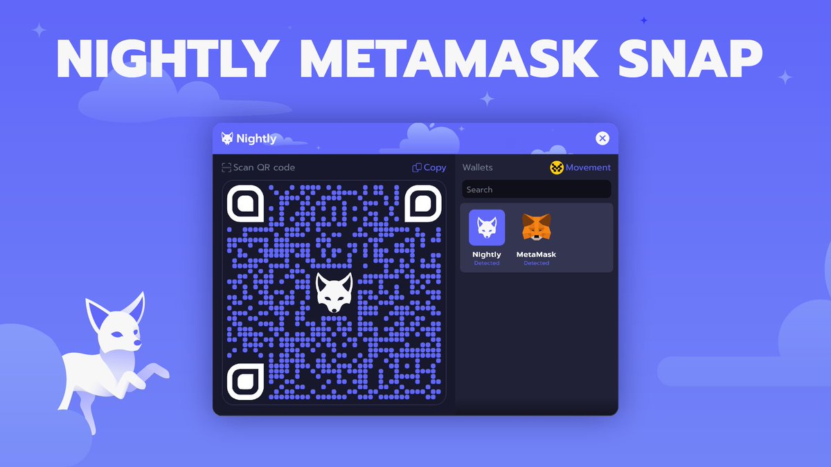 🚀 Nightly MetaMask Snap is live!

With the <a href="/movementlabsxyz/">Movement</a> Snap built by Nightly, <a href="/MetaMask/">MetaMask.eth 🦊</a> users can swap, borrow, lend, earn, and more across Movement dApps — all with the wallet you know and trust.

Start exploring today! 🌐