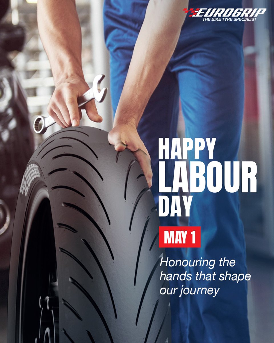 Celebrating the ones who build the way forward. 

This Labour Day, we salute the spirit, sweat, and strength of the working fraternity! 
You keep the world moving.

 #EurogripTyres #EnjoyEveryTurn #PerfectTyrePartner #TheBikeTyreSpecialist #LabourDay
