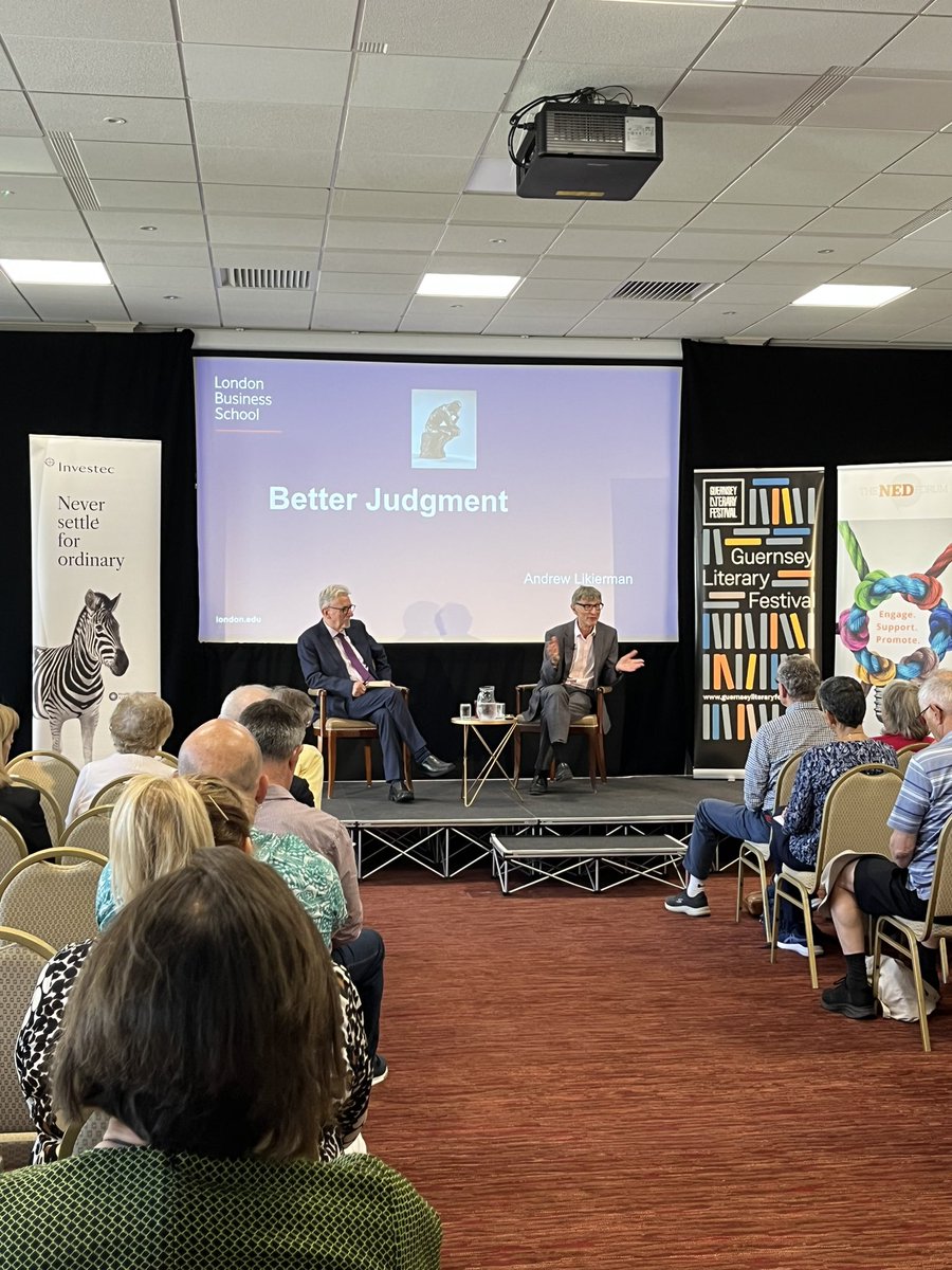 We are at Les Cotils hearing from Sir Andrew Likierman about his book ‘Judgement at Work - Making Better Choices’.