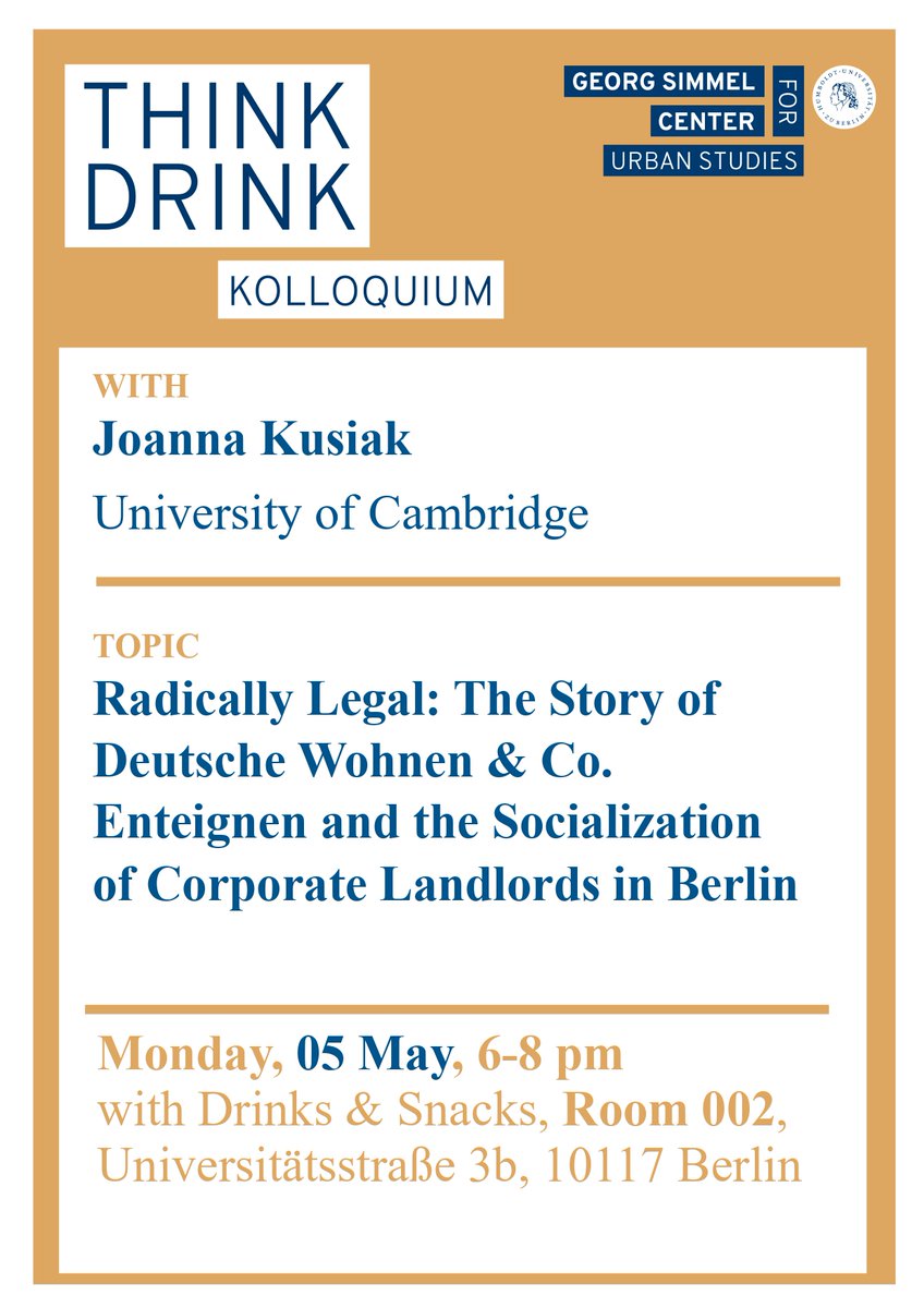 We are happy to announce our next Think&amp;Drink event with Joanna Kusiak from the University of Cambridge. Hope to see you all there next week!
More T&amp;D events and information are available on our website here: gsz.hu-berlin.de/de/think-and-d…