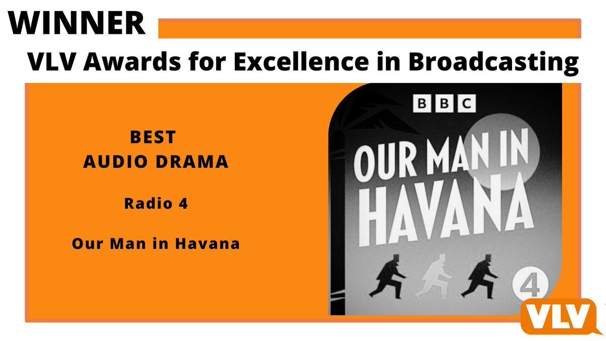 The Voice of the Listener and Viewer (VLV) (@vlvuk) on Twitter photo Huge congratulations to <a href="/BBCRadio4/">BBC Radio 4</a> <a href="/MrFront/">Jeremy Front</a> #TraceyNeale, #RoryKinnear, #MilesJupp & the team behind Our Man in Havana for winning the VLV Award for Best Audio Drama 👏 👏 👏 Huge congratulations to <a href="/BBCRadio4/">BBC Radio 4</a> <a href="/MrFront/">Jeremy Front</a> #TraceyNeale, #RoryKinnear, #MilesJupp & the team behind Our Man in Havana for winning the VLV Award for Best Audio Drama 👏 👏 👏