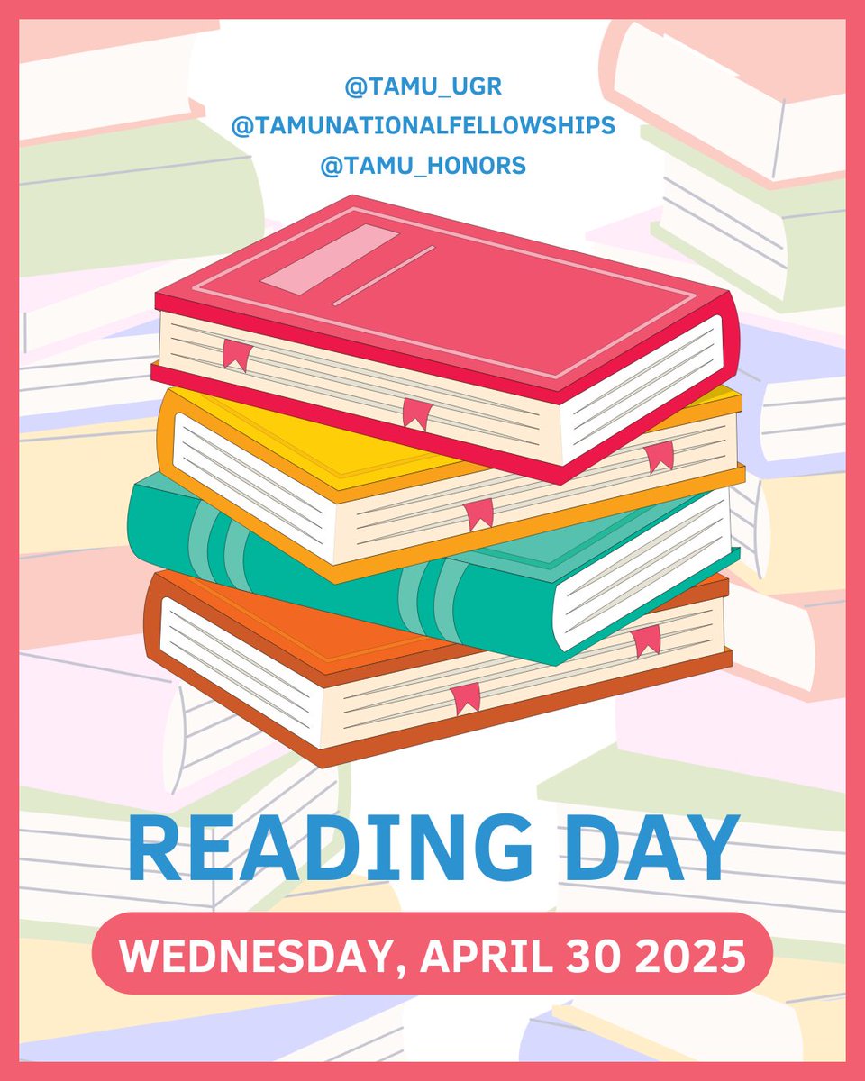 Time to catch up on reading and unwind. No classes, just books! 📖 Enjoy your #ReadingDay, Ags!