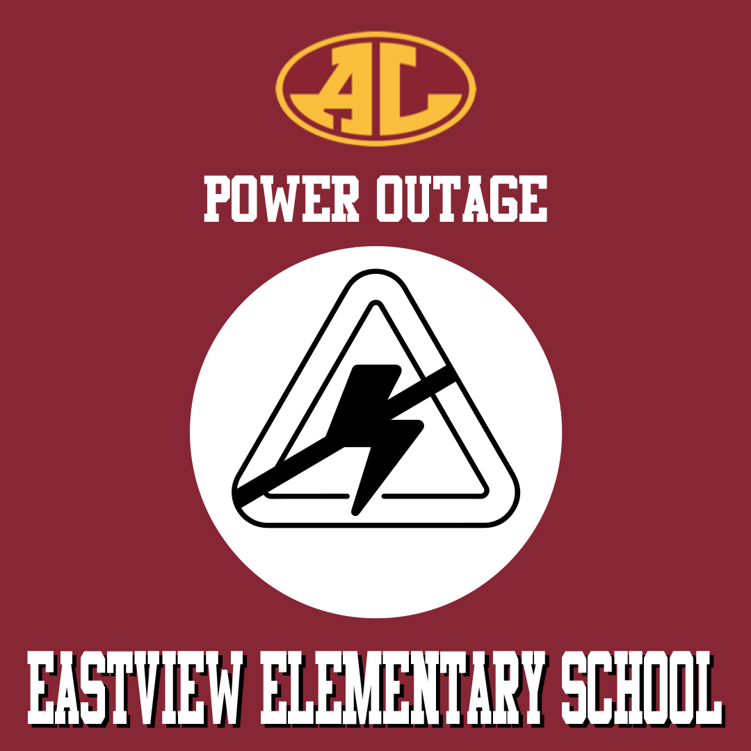 Due to a power outage as the result of an accident, Eastview Elementary is closed today. The power company will be working throughout the day to restore power as fast as possible and will require the entire day to do so. The district will share updates before the end of today.