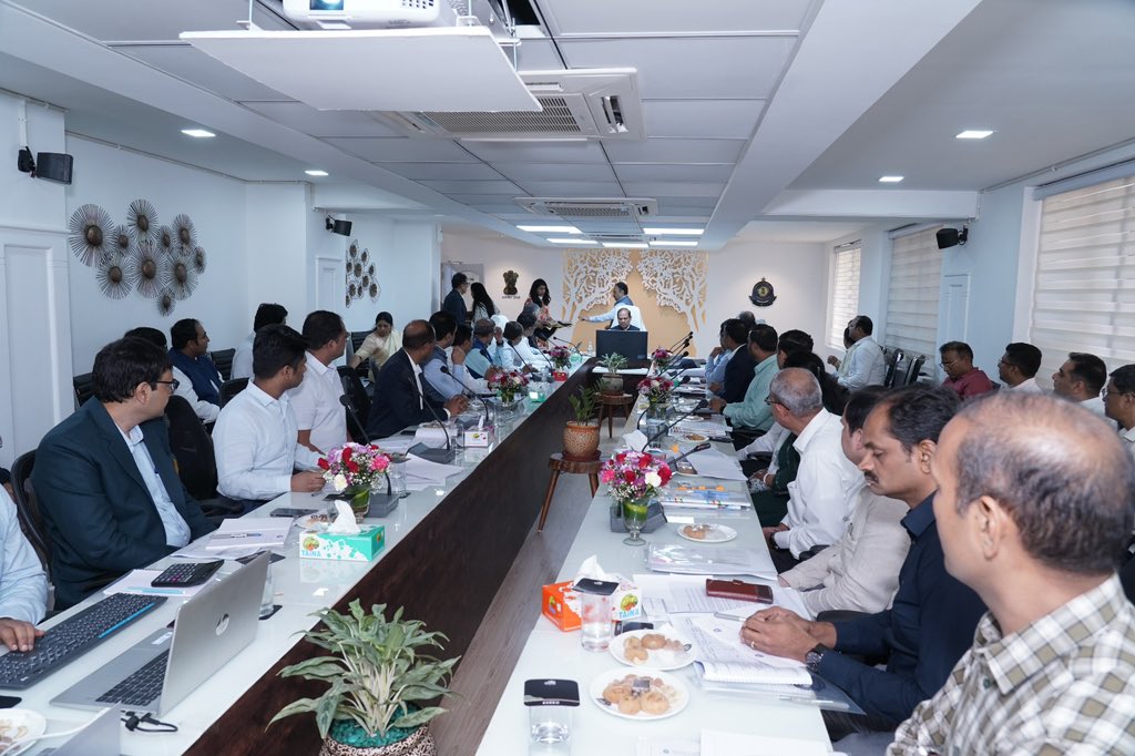 Chairman <a href="/cbic_india/">CBIC</a> Sh. Sanjay Kumar Agarwal, along with Zonal Member Sh. Yogendra Garg, took a review meeting of <a href="/cgstvdrzone/">CGST Vadodara Zone</a> , DGGI Surat and <a href="/NacinVadodara/">NACIN, Vadodara</a> regarding key performance indicators. 

Chairman emphasized to innovate solutions to the problem specific to local