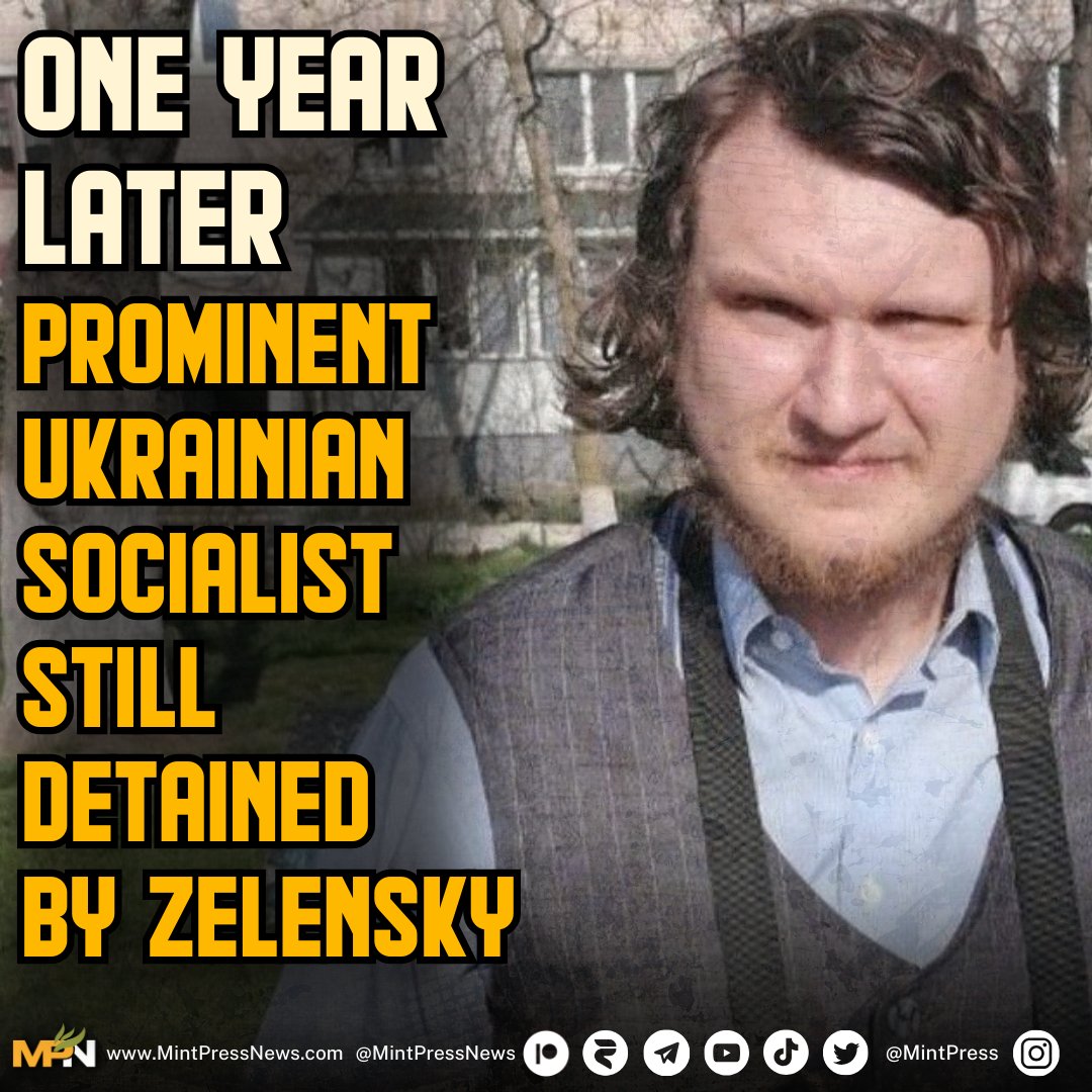 MintPressNews's tweet photo. Prominent Ukrainian socialist, Bogdan Syrotiuk, was arrested on April 25, 2024 and charged with “treason under martial law.” His crime, prosecutors say, was publishing “Russian propaganda” on the World Socialist Website (https://t.co/S7Lp8Bim76). 

Since then, Syrotiuk has been held in an overcrowded prison under terrible hygienic conditions and has had his contact with the outside world curtailed. If convicted, he faces life imprisonment.