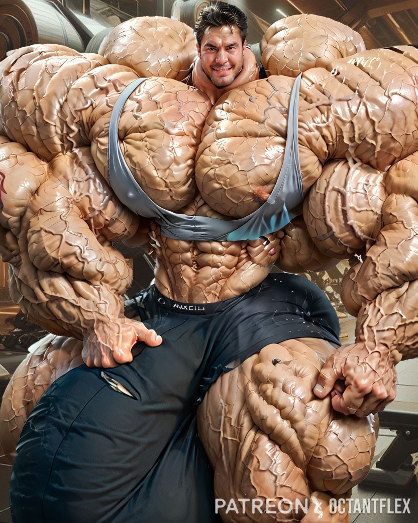 That tank top is practically just shreds now. He’s just so meaty.