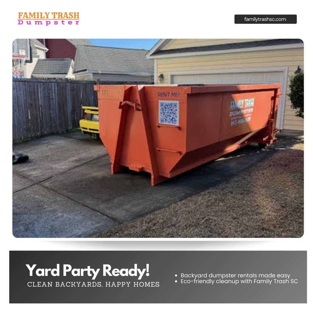 family_trash_'s tweet image. Charleston yards deserve love! Our Backyard Dumpster Rentals Service at Family Trash SC clears branches, old gear, and more—fast and green. Transform your outdoor space!

familytrashsc.com

#BackyardCleanup #DumpsterRental #CharlestonSC #EcoFriendly #FamilyTrashSC