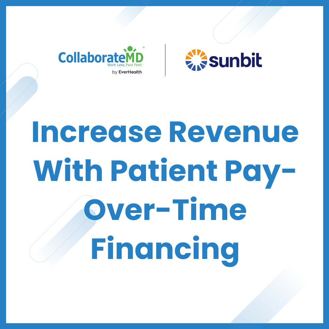 CollaborateMD's tweet photo. Price is a top reason patients decline care. That’s why CollaborateMD now offers patient financing with Sunbit! Patients can pay over time—your practice gets paid upfront, and Sunbit handles the rest with no recourse risk. Care becomes more accessible! https://t.co/c9lLvYEBNt https://t.co/7LAdu8itqO