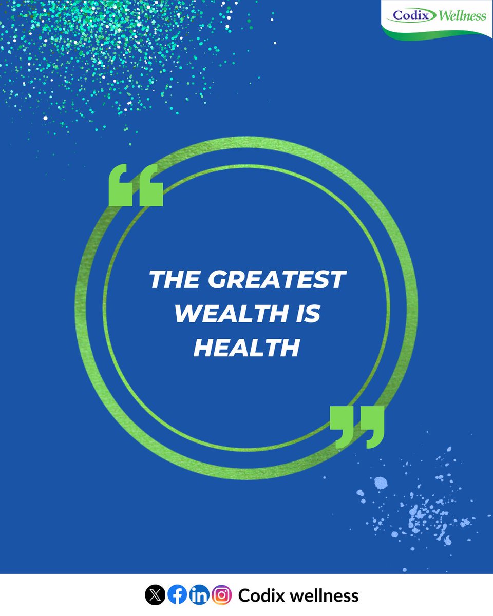 💚 Your greatest wealth is your health!

Invest in your well-being every day.

#codixwellnesscares #healthiswealth #WellnessJourney