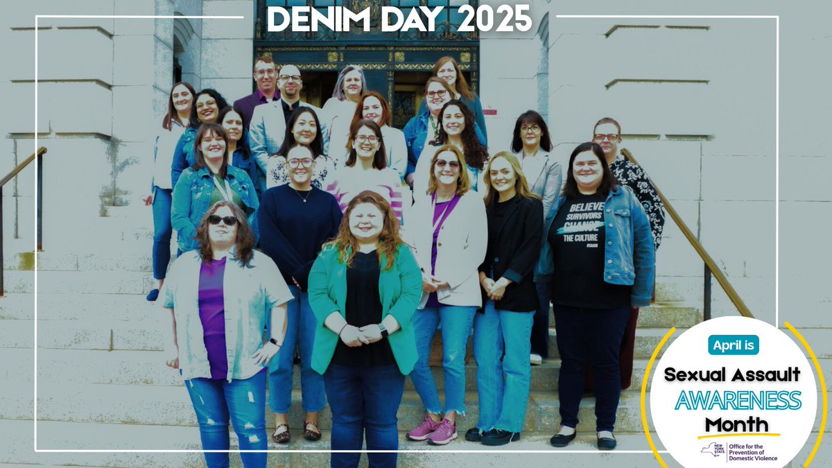 NYSOPDV's tweet photo. It's Denim Day! OPDV stands with survivors of sexual violence. Tag us in your #DenimDay pictures @nysopdv 👖 https://t.co/MOUFAPNI8G