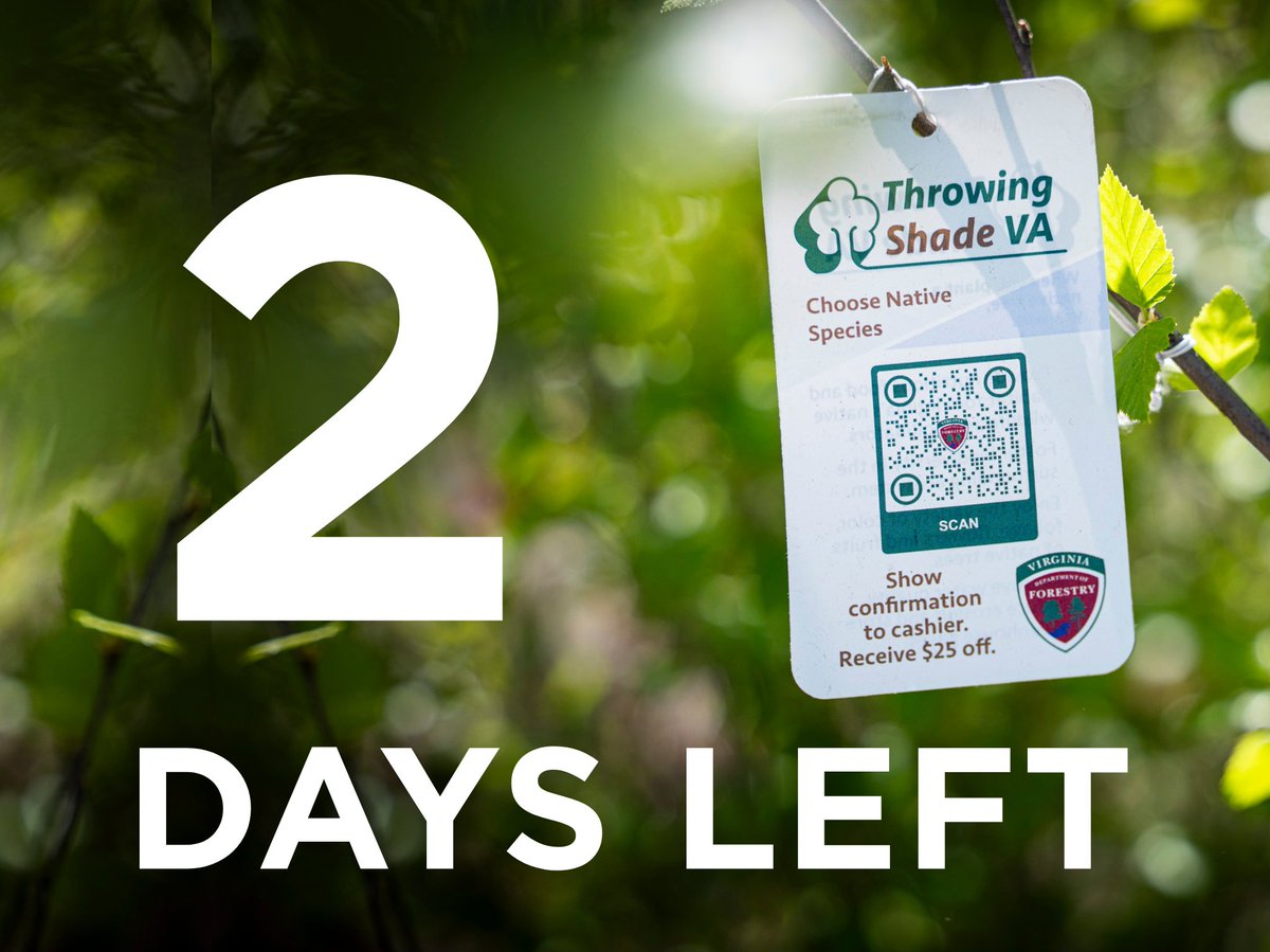 Just two days remain to get $25 discounts on more than 100 native trees and shrubs! ⏲️ Don't miss out on this chance to get your planting projects done for less — the program won't return until next March! 🪴🏷️

Find your nearest participating location ➡️ ow.ly/p6ZJ50VK4nh