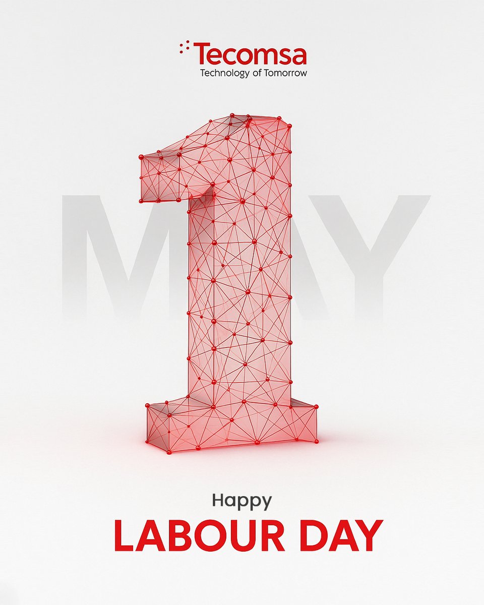tecomsa's tweet photo. 🔧✨ Celebrating the power of progress and the hands behind innovation.
Happy Labour Day from all of us at Tecomsa — where technology meets hard work.
#LabourDay #Tecomsa #TechnologyOfTomorrow #1stMay #Innovation #DigitalFuture #SmartWork https://t.co/0QXsvJSEGZ